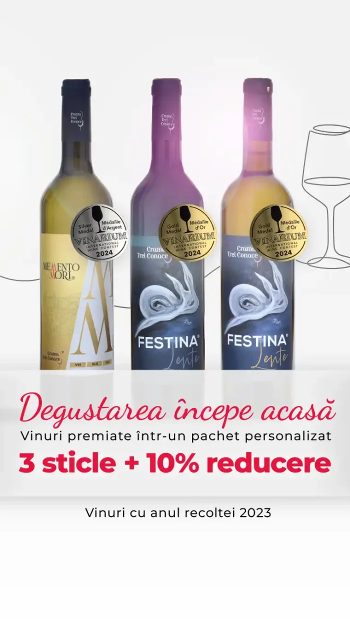 Pachet degustare 3 sticle de vin